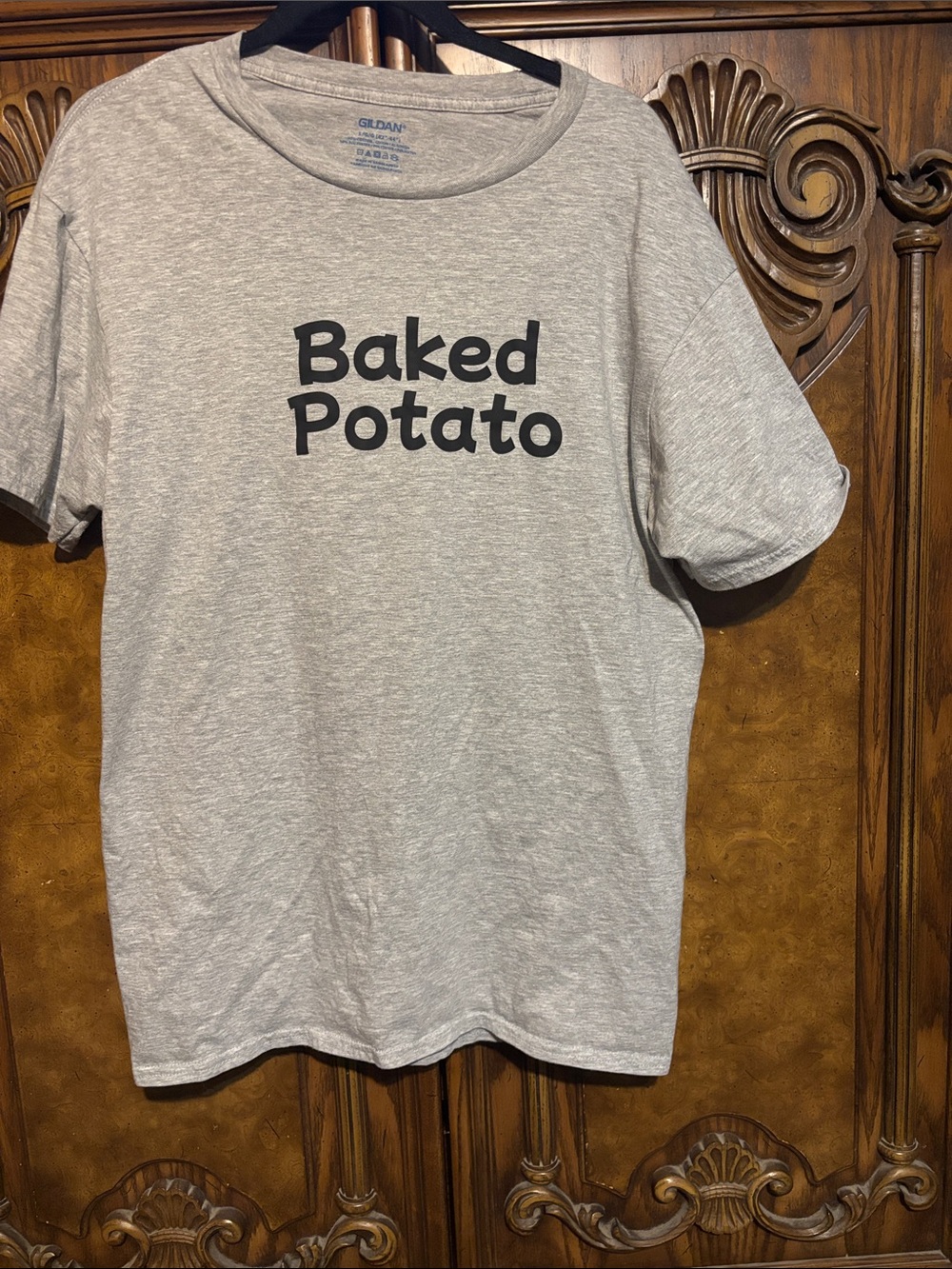 Gildan Gray 'Baked Potato' Short Sleeve Tee